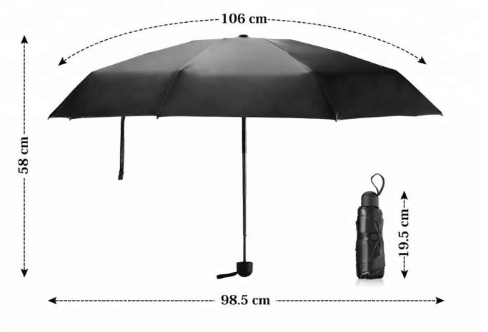 Origin Outdoors Nano Kompaktan kišobran, crni