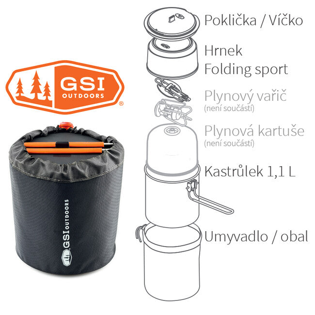 GSI Outdoors Halulite Soloist kompaktan set posuđa za jednu osobu 1.1 l