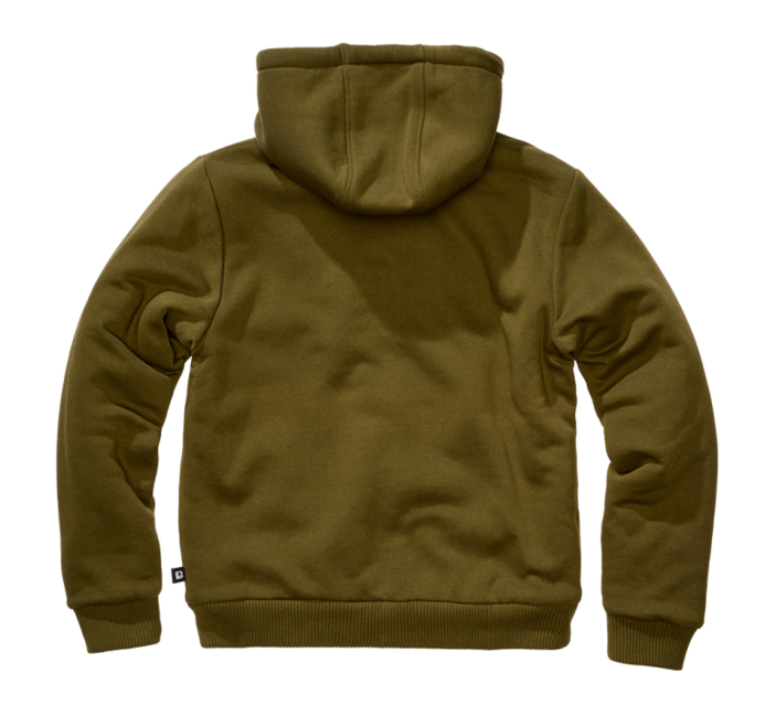 Brandit Sweatjacket muški pulover s toplom podstavom Teddylining, maslinasto zeleni