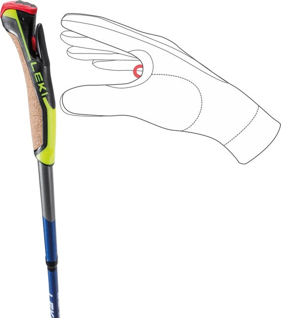 LEKI Traveller FX.One Carbon Nordic Walking štapovi, srebrnosiv-ponoćni plav tamni metalik-neonsko žuti