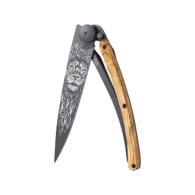 Deejo Tattoo sklopivi nož Black olive wood, Leo