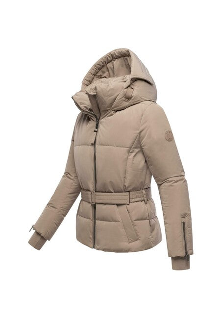 Marikoo Aleyna16 zimska jakna ženska s kapuljačom, taupe grey