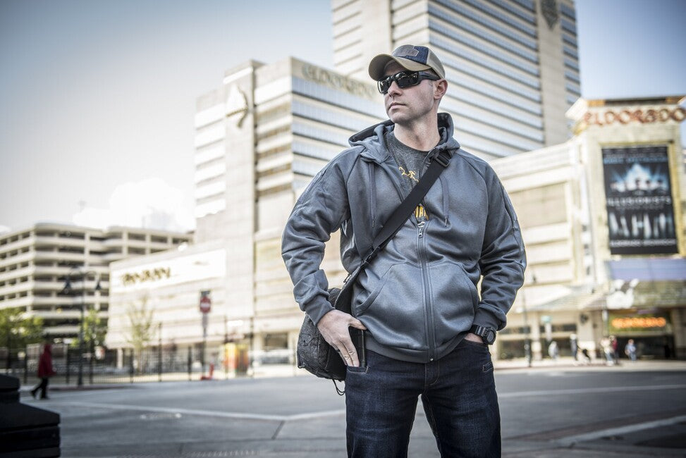 Helikon-Tex URBAN TACTICAL HOODIE pulover FullZip, Melange Grey