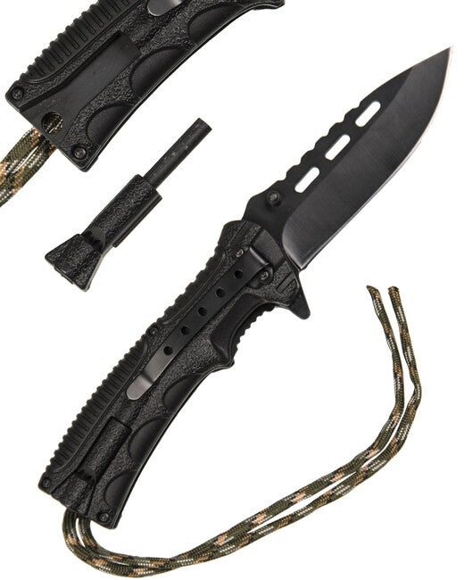 Mil-Tec ONE-HAND PARACORD WOOD nož sklopivi