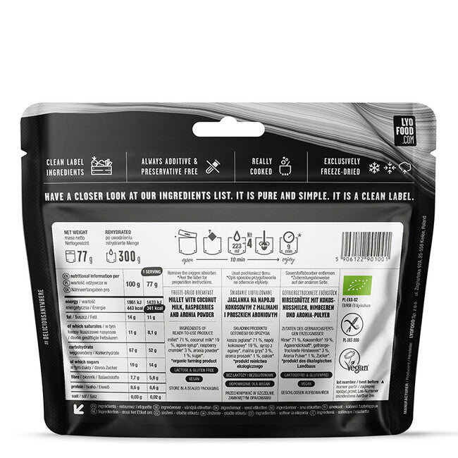 LYOfood Kaša s malinama 370g