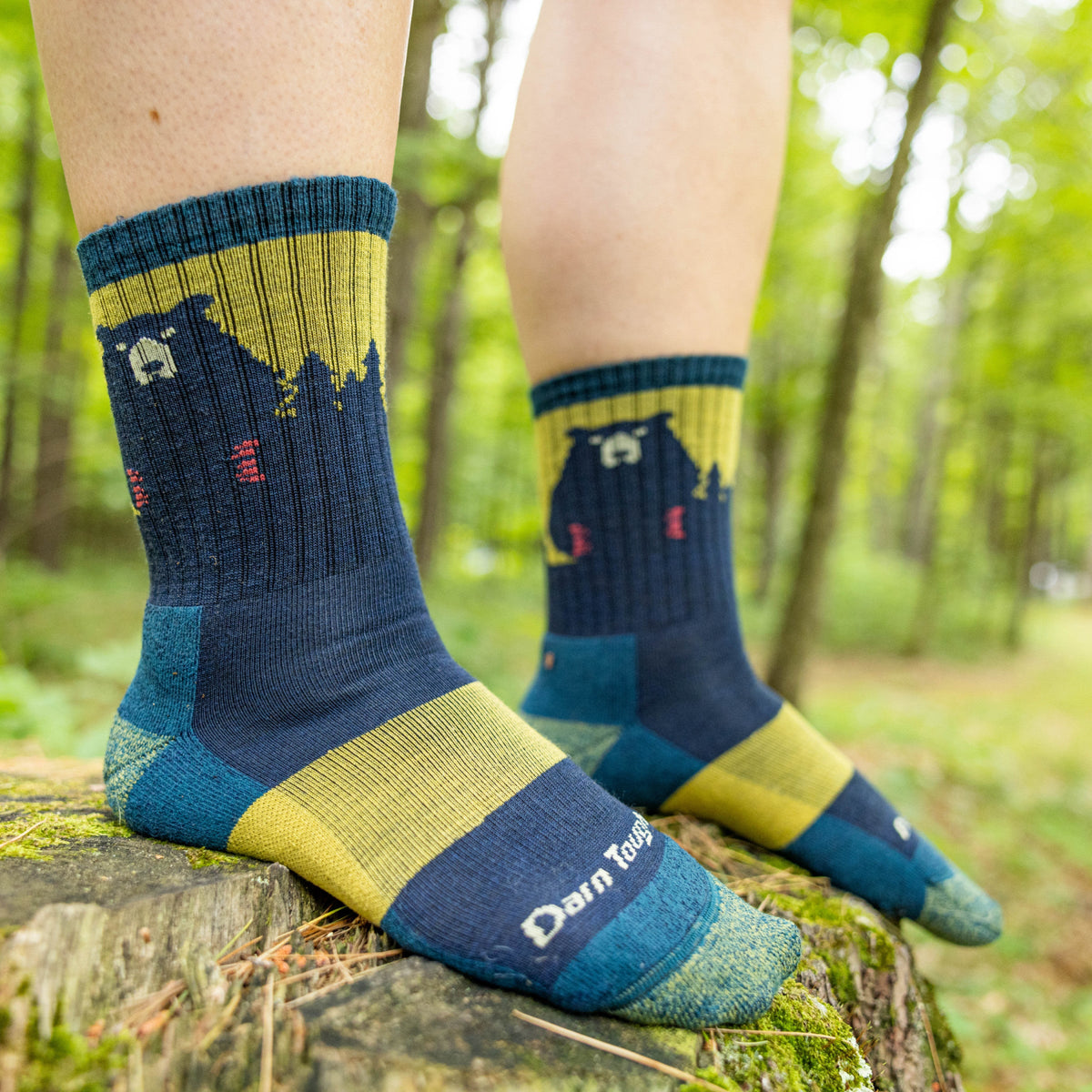 Darn Tough Bear Town Micro Crew Lightweight planinarske čarape s amortizacijom, Dark Teal