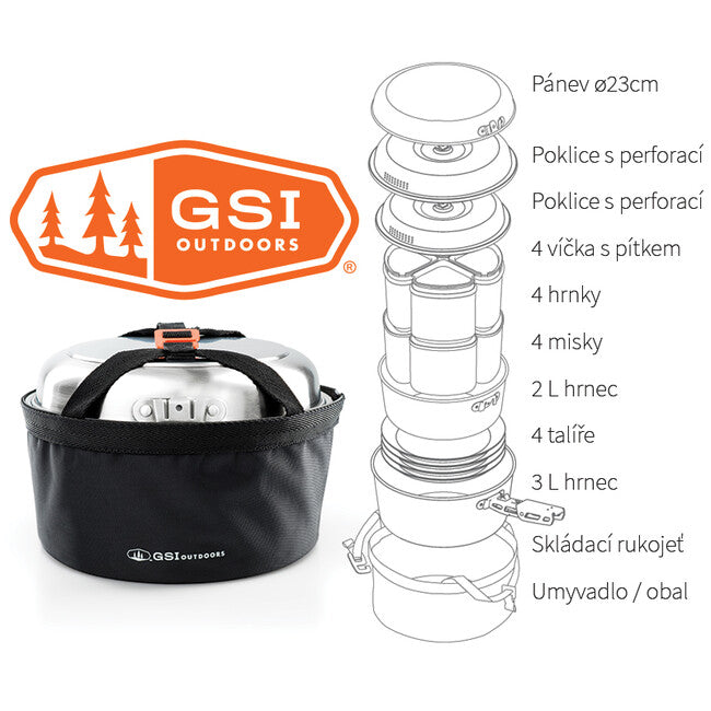 GSI Outdoors Glacier 2+3 l set posuđa za kampiranje