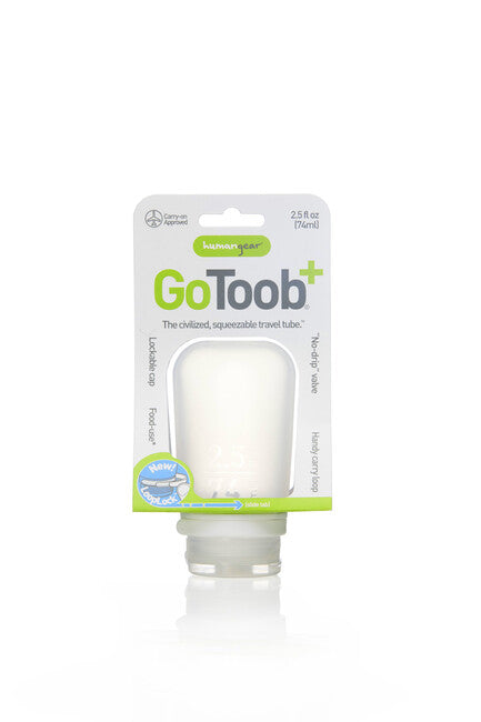 Humangear GoToob+ silikonska putna boca/posuda, 74 ml, prozirna