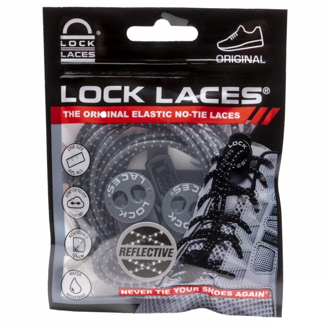 Lock Laces vezice za cipele, reflective storm gray