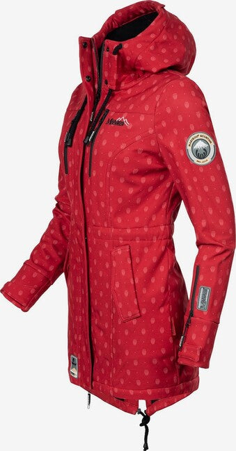 Marikoo Zimtzicke P ženska softshell jakna zimska s kapuljačom, Red w. P