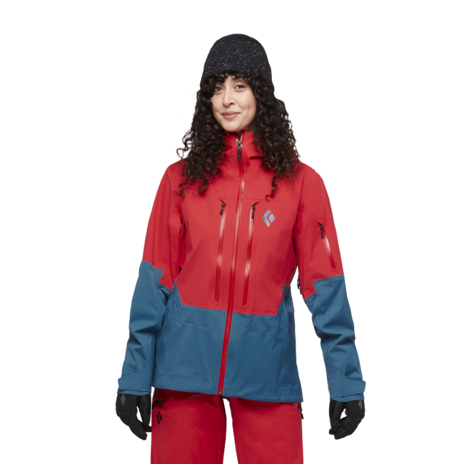 Black Diamond Recon Lt Stretch Shell skijaška jakna ženska, coral red-creek blue