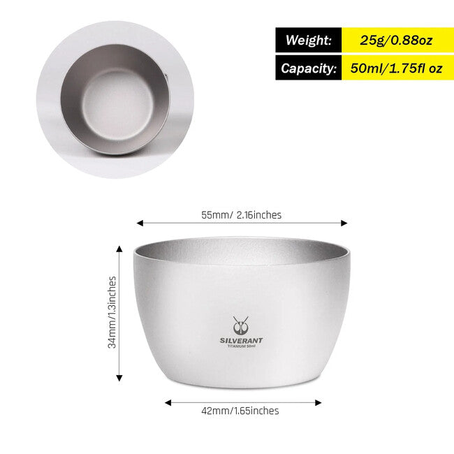 Silverant titanijska čašica s dvostrukom stijenkom 50 ml, čokanj