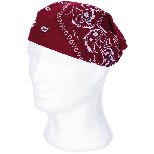 MFH bandana pamuk, bordo-crna, cca 55 x 55 cm