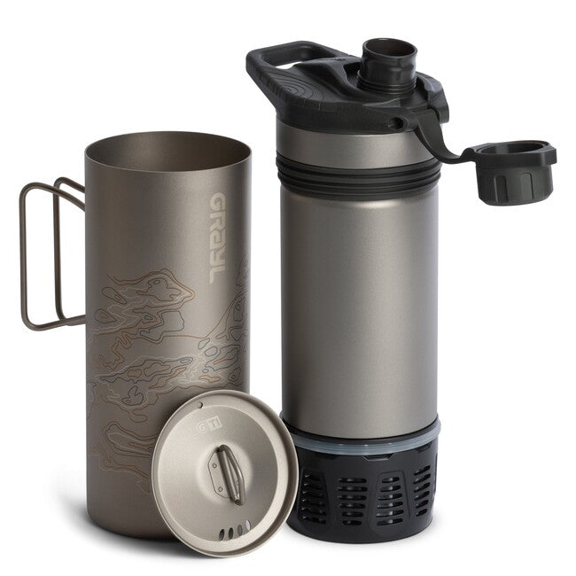 GRAYL GeoPress™ Titanium Purifier filtracijska boca + Cook Lid, Covert Black