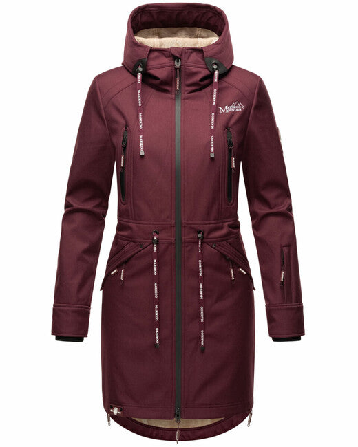 Marikoo Racquelle softshell jakna ženska s kapuljačom, wine