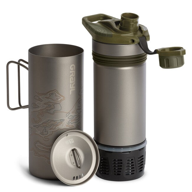 GRAYL GeoPress™ Purifier filtracijska boca Titanium + Cook Lid, Olive Drab