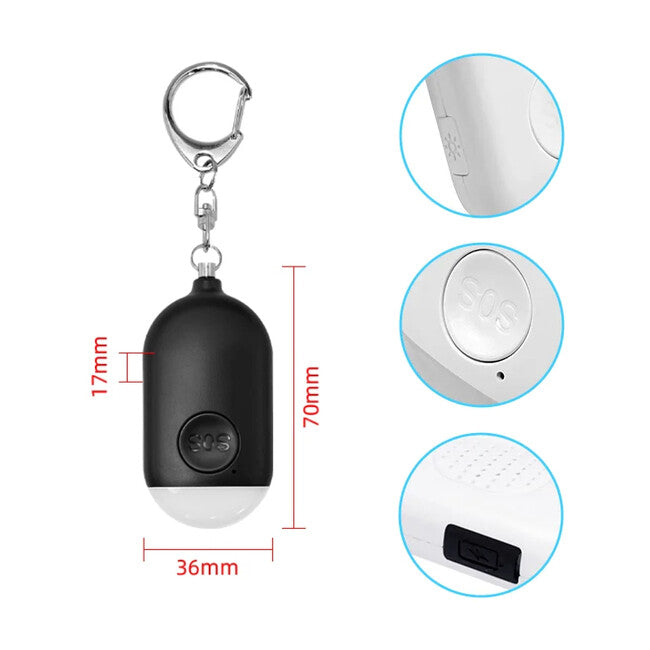 W&G SHIELD SOS vodootporni osobni alarm s LED svjetlom i gumbom za pokretanje, ružičasti