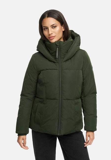 Navahoo FLÜSTERFEE 14 zimska jakna ženska s velikom kapuljačom, dark olive