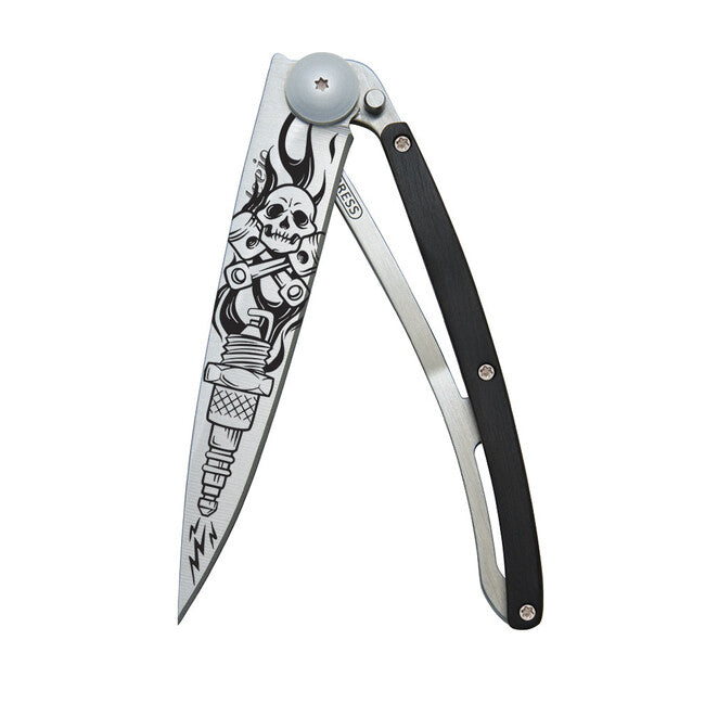 Deejo Tattoo Biker sklopivi nož ebony wood