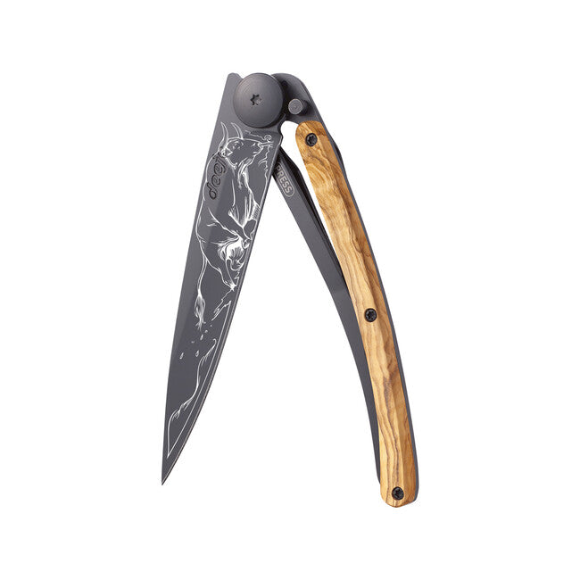 Deejo Tattoo sklopivi nož Black olive wood Taurus