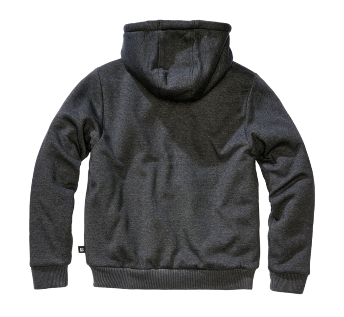Brandit Sweatjacket muški pulover s toplom podstavom Teddylining, crni melange