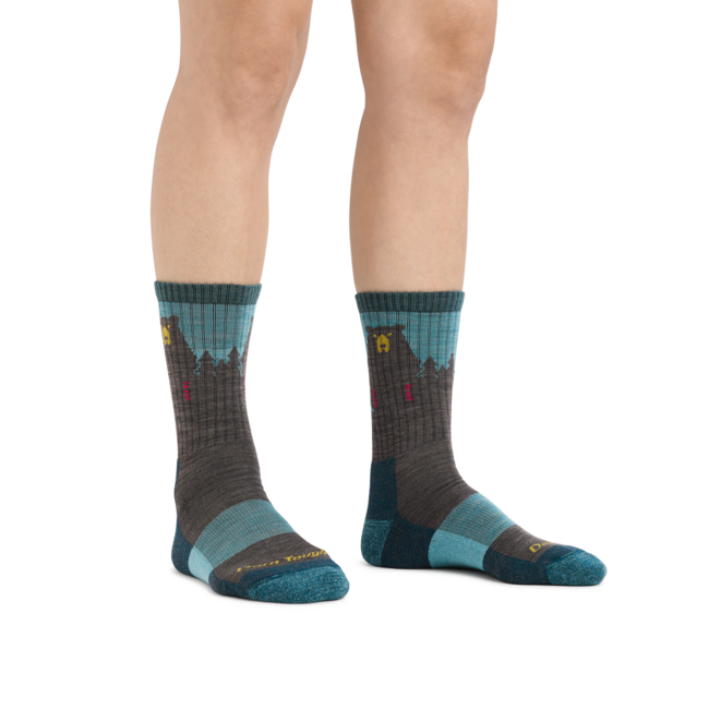 Darn Tough Bear Town Micro Crew Lightweight planinarske čarape s amortizacijom, Aqua