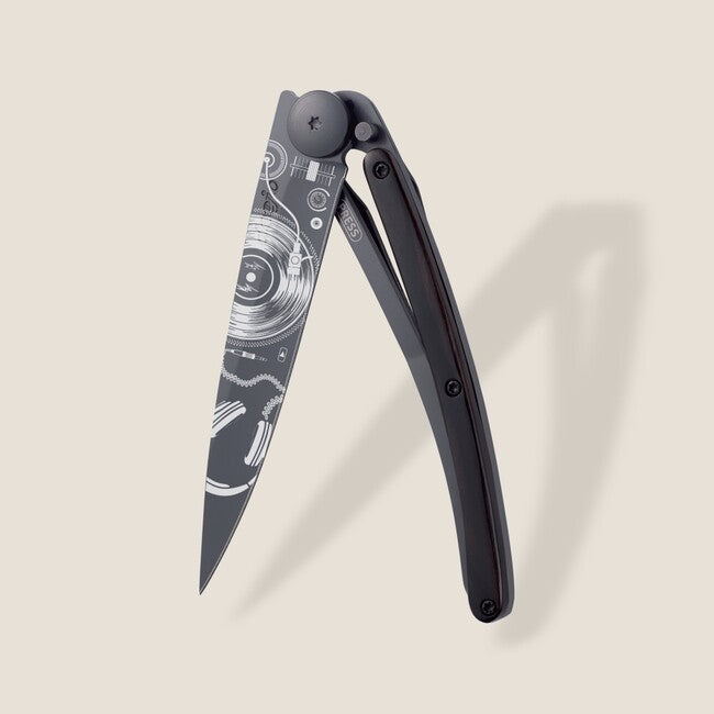 Deejo Tattoo sklopivi nož Black ebony wood Vinyl