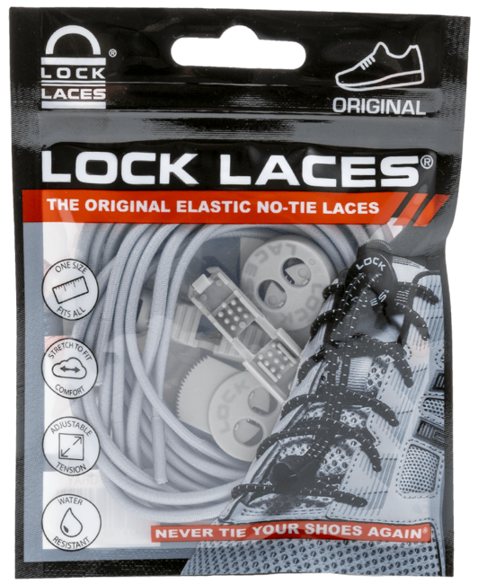 Lock Laces vezice za cipele, gray solid