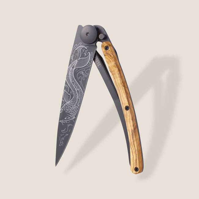 Deejo Tattoo sklopivi nož Black olive wood Pisces