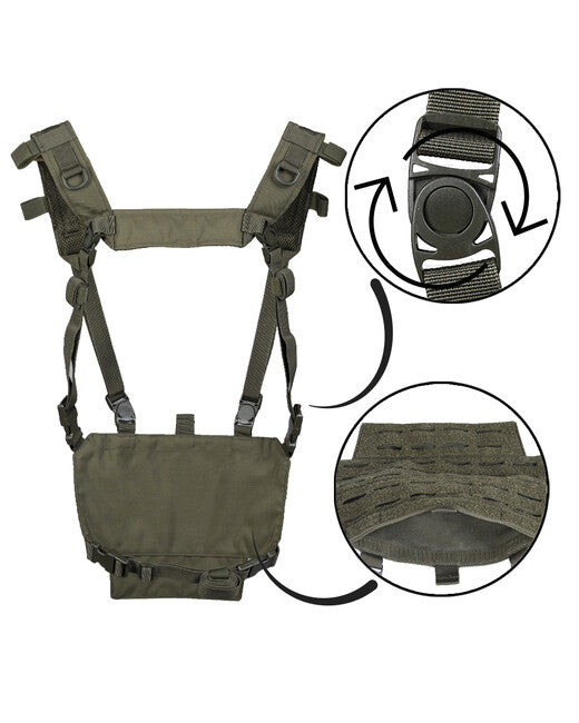 Mil-Tec CHEST RIG lagani prsluk taktički s LASER panelom, zeleni