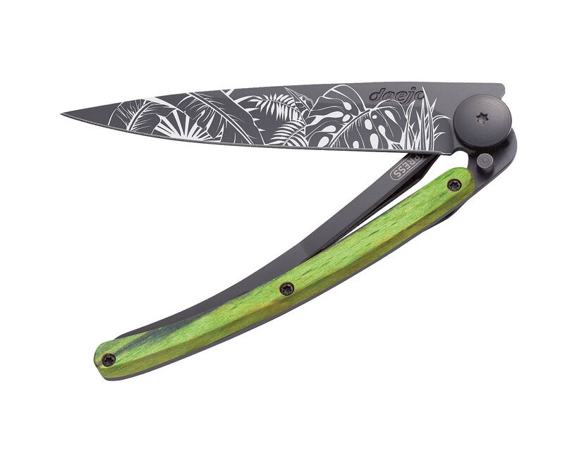 Deejo Tattoo sklopivi nož Jungle, Black green beech