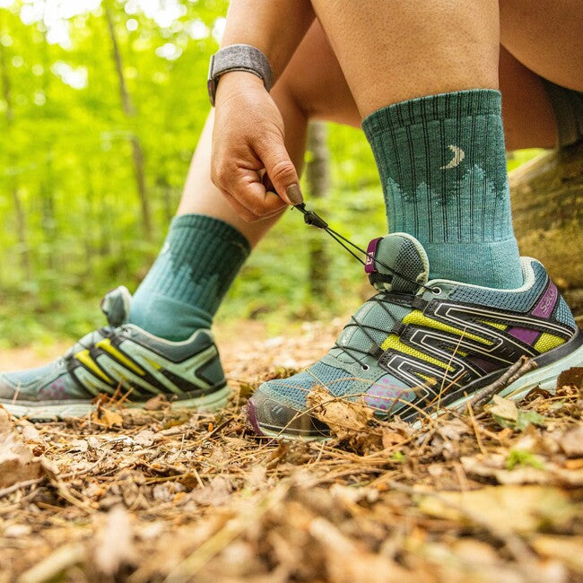 Darn Tough Treeline Micro Crew Midweight planinarske čarape s amortizacijom, Aqua