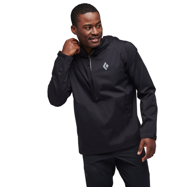 Black Diamond Stormline Stretch Anorak nepromočiva muška jakna, crna