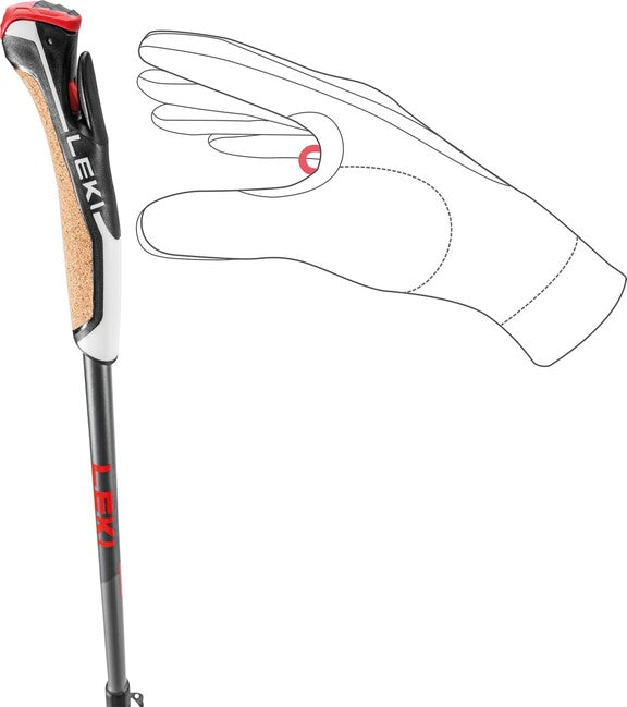 LEKI Instructor Lite Nordic Walking štapovi, tamni antracit-srebrnosiv-jasan crven, 100 - 125 cm