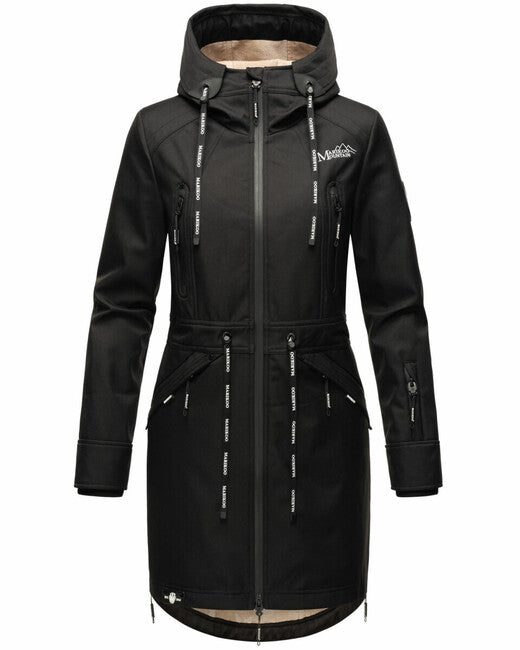 Marikoo Racquelle softshell jakna ženska s kapuljačom, crna