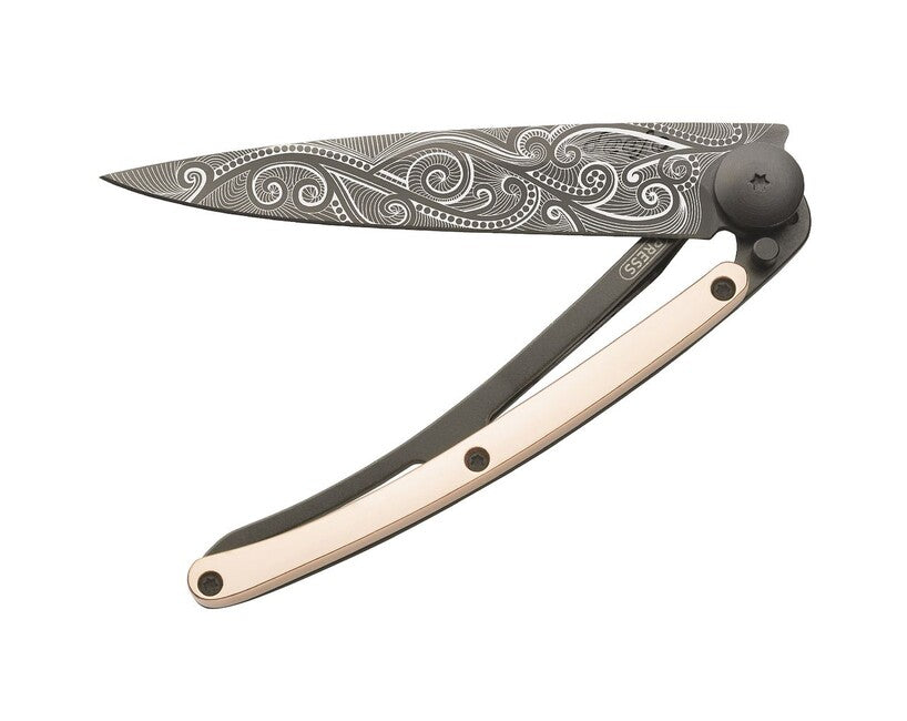 Deejo GOLD Tattoo sklopivi nož 18kt pink, Pacific