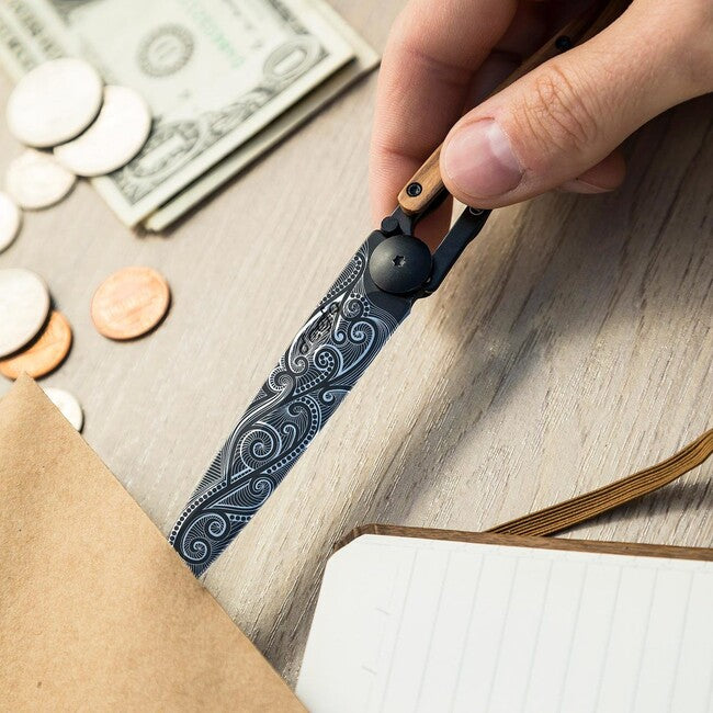 Deejo Black tattoo sklopivi nož olive wood pacific