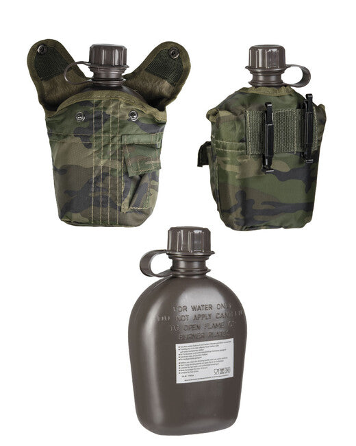 Mil-Tec US IMPORT čuturica 1l s navlakom, woodland