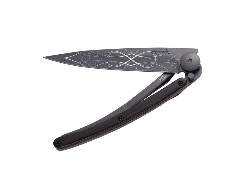 Deejo Tattoo sklopivi nož black ebonywood Infinity