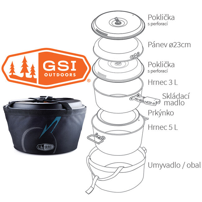 GSI Outdoors Pinnacle Base Camper kamping set posuđa