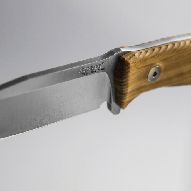 Lionsteel M5 UL srednje dugačak bodež s ručkom od maslinovog drva