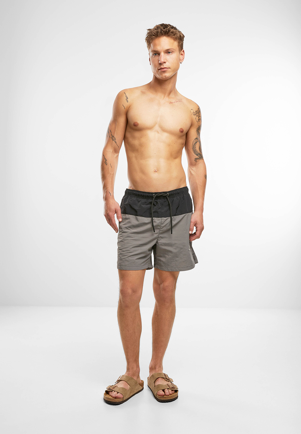 Brandit Swimshort Basic pánske plavky, black/grey