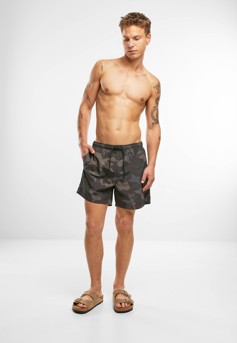 Brandit Swimshort Basic pánske plavky, darkcamo