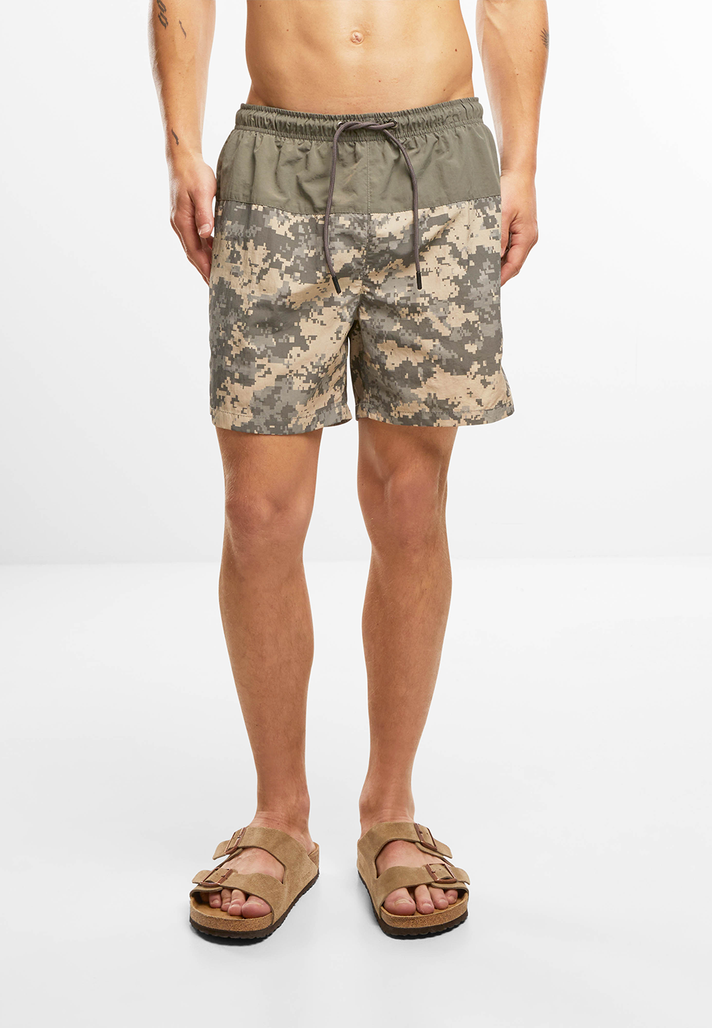 Brandit Swimshort Basic pánske plavky, olive/at-digital