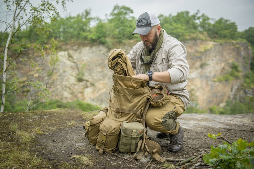 Helikon-Tex HYBRID OUTBACK hlače Dura Canvas DuraCanvas, Coyote / Taiga Green