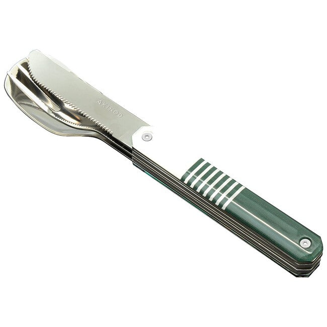 AKINOD Magnetski putni set pribora, green mariniere-mirror finish