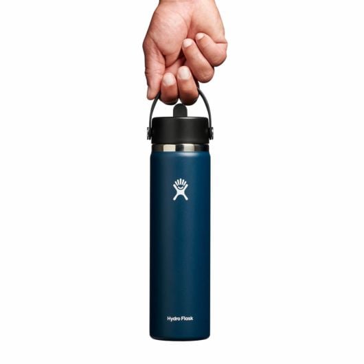 Hydro Flask Wide Mouth termoboca Flex Straw Cap 24 OZ 710 ml široka s nastavkom, indigo