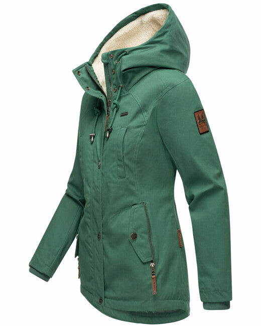 Marikoo Bikoo parka zimska ženska s kapuljačom, dusty green