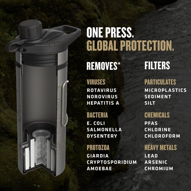 GRAYL GeoPress™ Purifier filtracijska boca Titanium + Cook Lid, Olive Drab