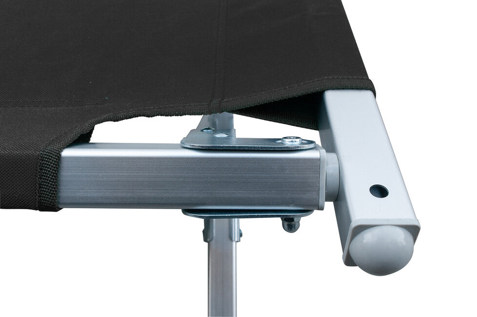 BasicNature Alu-Campbed putna ležaljka, crna, 210 cm